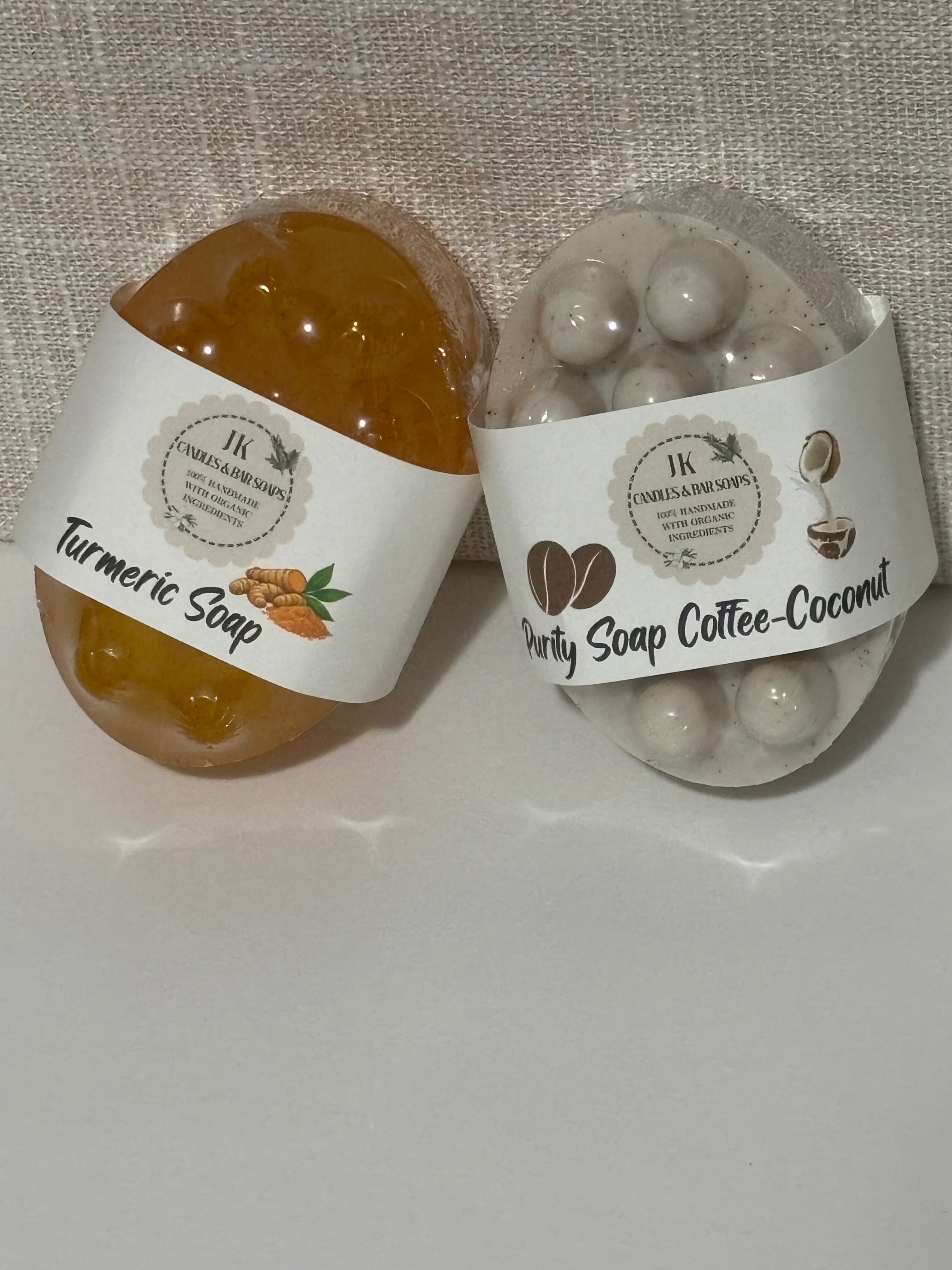 Massage Soaps. Turmeric and coffee.Set of 2