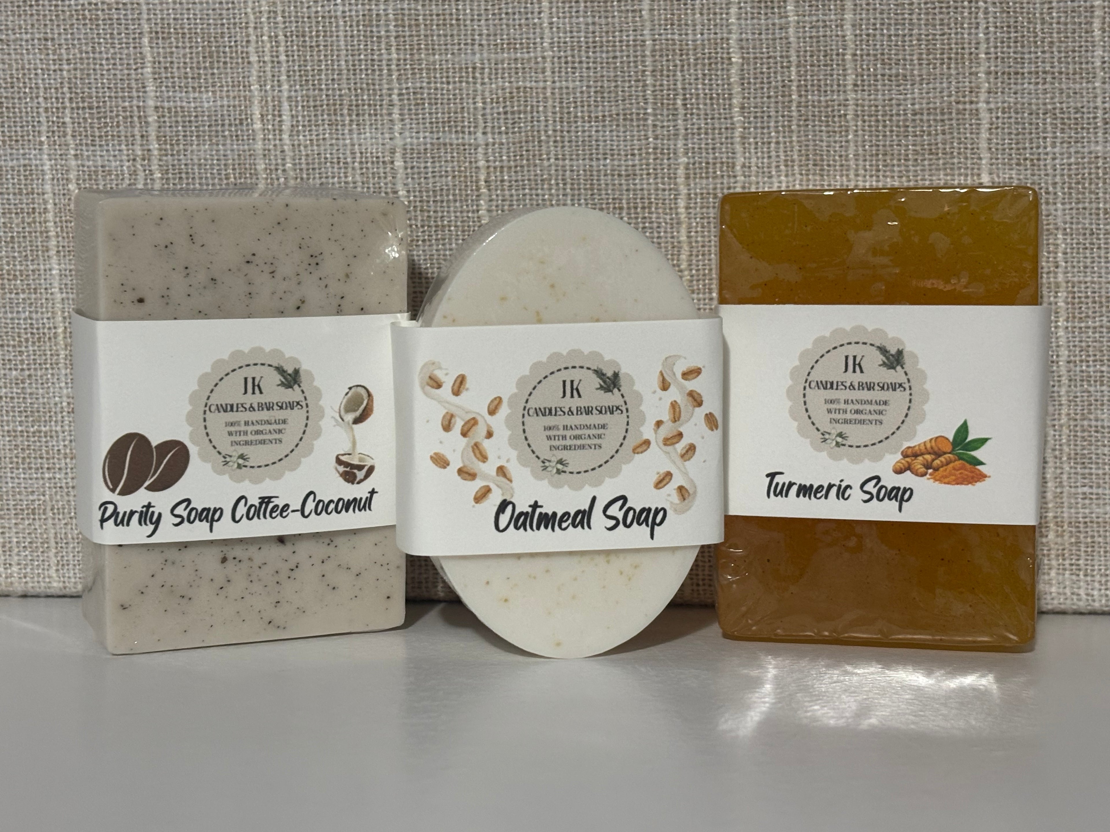 Turmeric, Oatmeal & Coffee with Coconut Milk Soap Set of 3