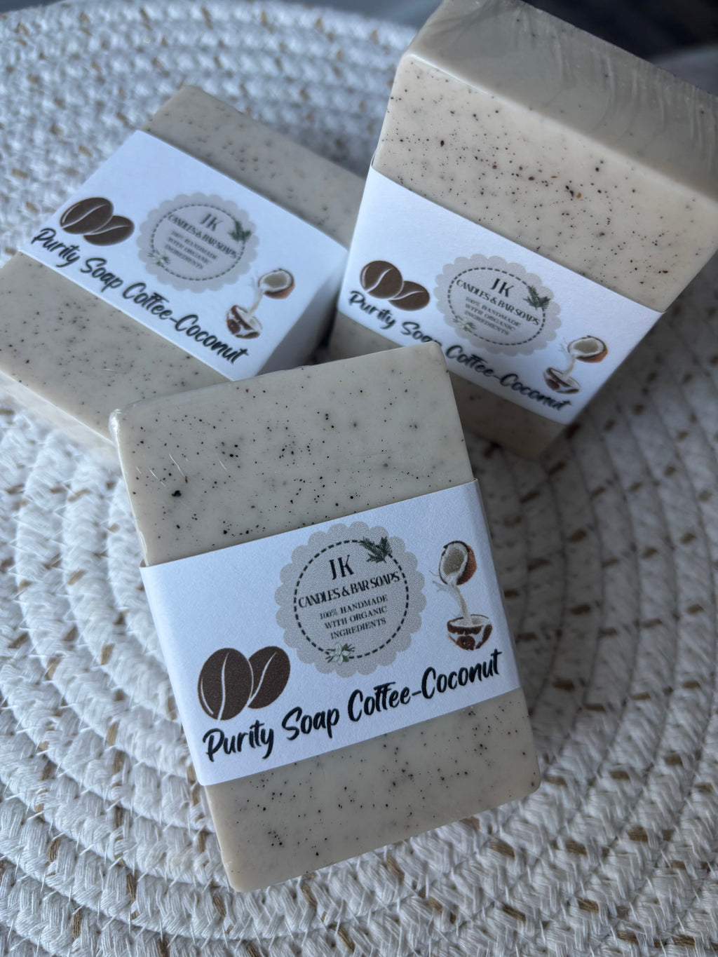 Purity Soap Coffee-Coconut. Set of 3.